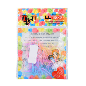 500pcs/lot Rubber Hairband Rope Ponytail Holder Elastic Hair Band Ties Braids