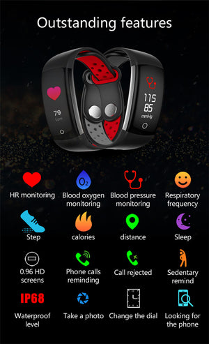 Swimming Smart Bracelet with Blood Pressure Monitor