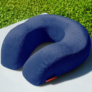 Blue Travel Office Headrest U Shape Memory Foam Neck Support Cushion Pillow